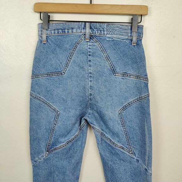 REVICE Denim - Revice Venus Crop Star Jeans Womens 26 Medium Wash Retro Preppy‎ Glam